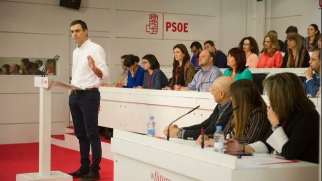 Pedro Sánchez durante su discurso ante el Comité Federal.