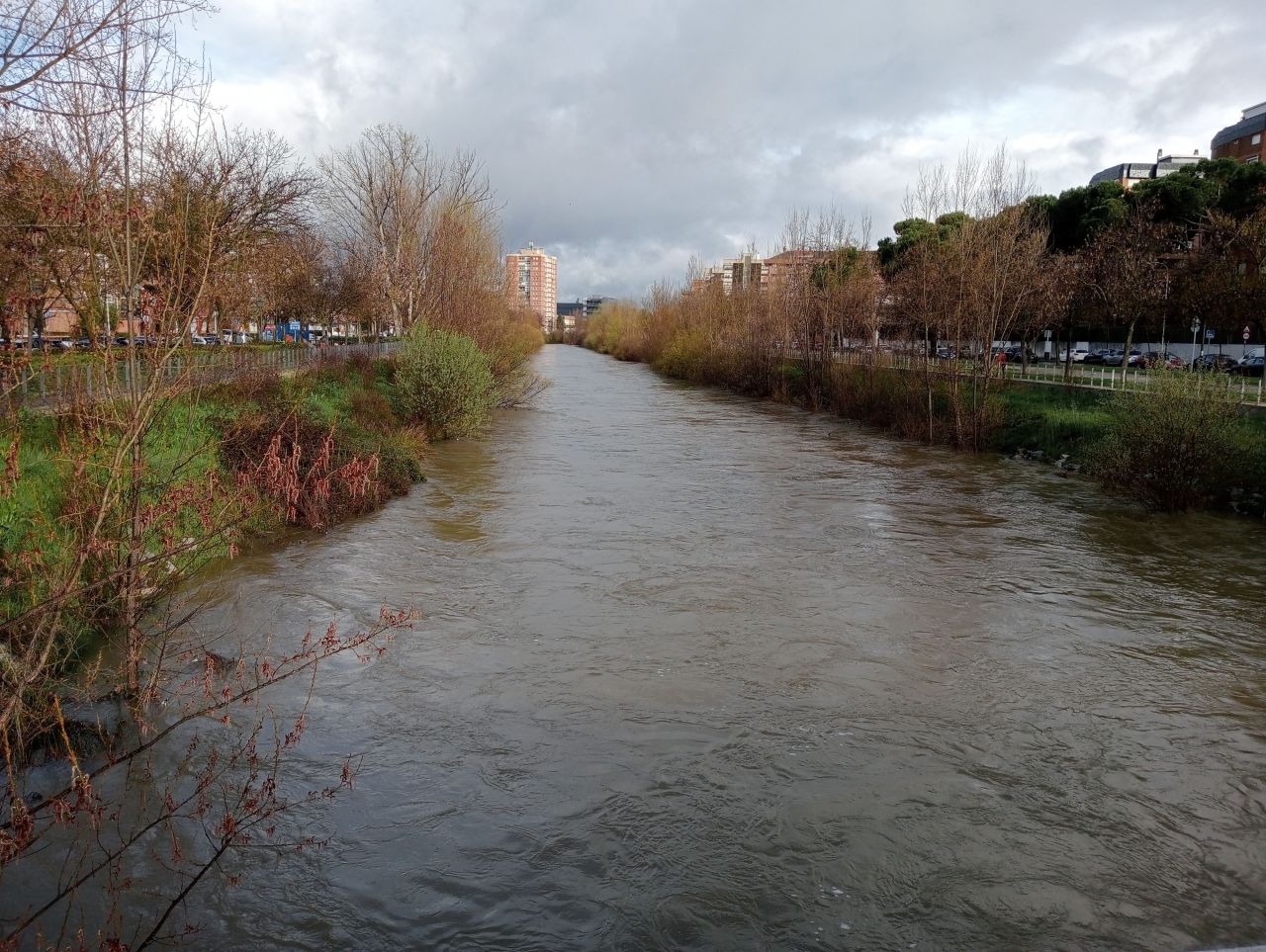 Crecida del río Manzanares por las lluvias