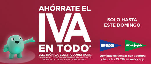 El Corte Inglés ofrece ahorrar el IVA en miles de productos sólo del 24 al 26 de mayo