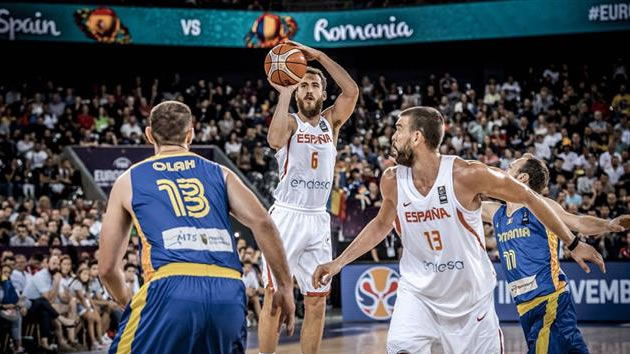 Rumanía, víctima de España en el Eurobasket (91-50)