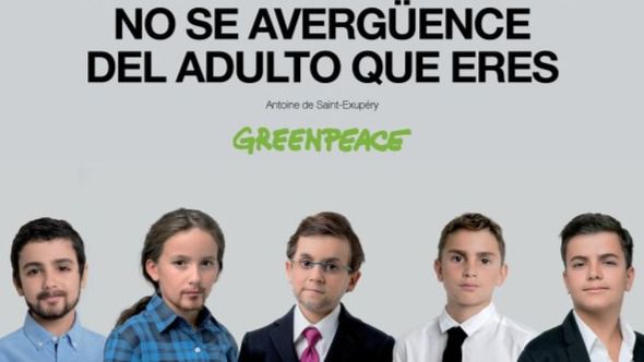 Greenpeace convierte a los líderes políticos en niños para su nueva campaña