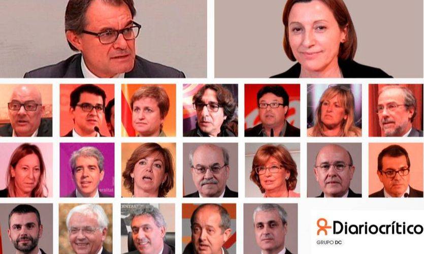 Los 21 políticos señalados por el Gobierno en su recurso contra la independencia en Cataluña