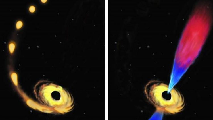 Observan por primera vez un agujero negro comiéndose una estrella