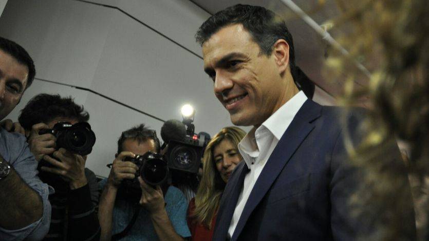 Pedro Sánchez en la noche electoral