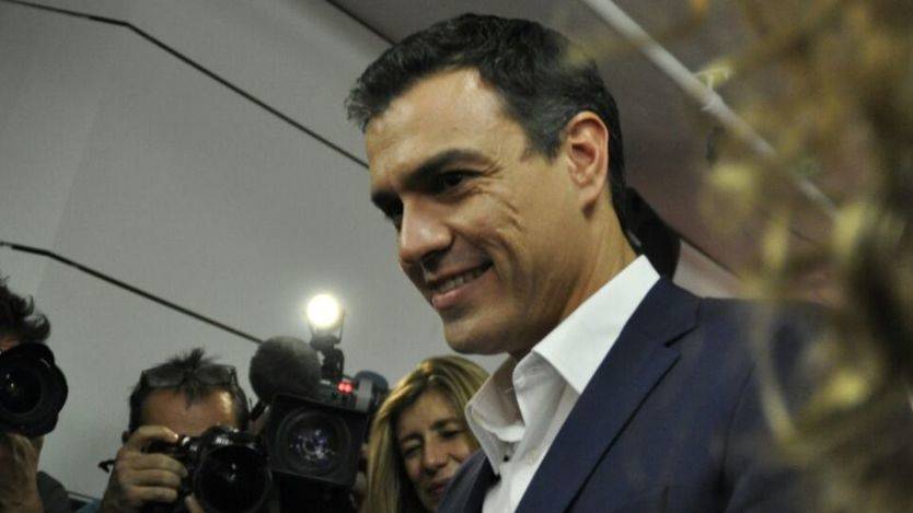 Pedro Sánchez en la noche electoral