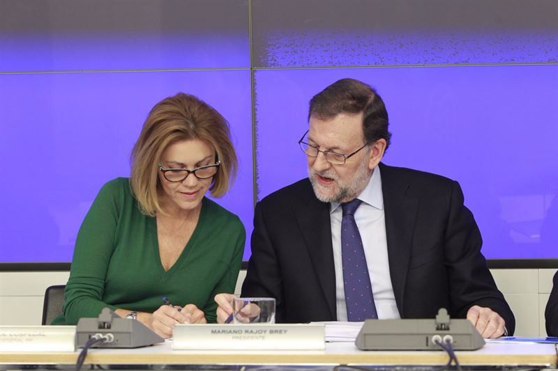Mariano Rajoy María Dolores de Cospedal, esta tarde en la reunión del Comité ejecutivo Nacional del PP.