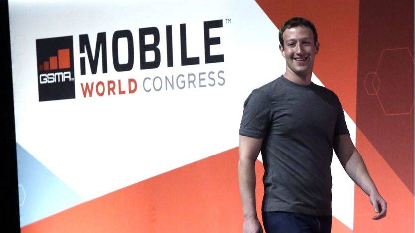 El fundador de facebook, Mark Zuckenberg, durante la pasada edición del MWC