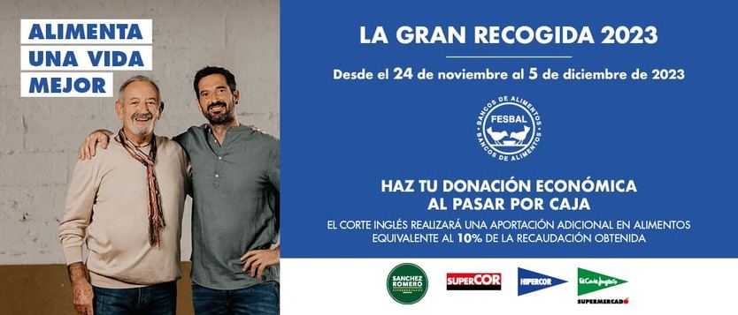 El Corte Inglés impulsa la Gran Recogida de Alimentos con donativos en caja, web y app