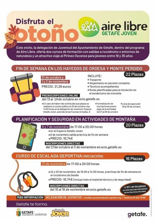 Las actividades al aire libre para jóvenes en Getafe