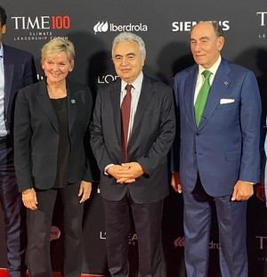 Jennifer Granholm, secretaria de Energía de Estados Unidos, presidente de Iberdrola, Ignacio Galán y Fatih Birol, director ejecutivo de Agencia Internacional de la Energía (AIE)