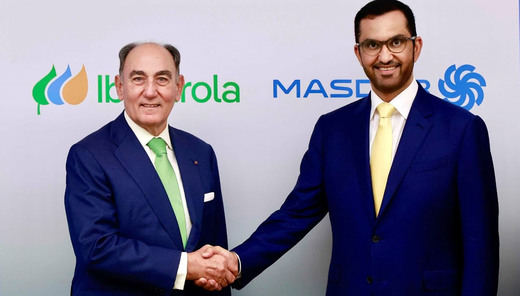 Ignacio Galán, presidente de Iberdrola y sultán Al Jaber, ministro de Industria y Tecnología Avanzada de Emiratos Árabes y presidente de Masdar