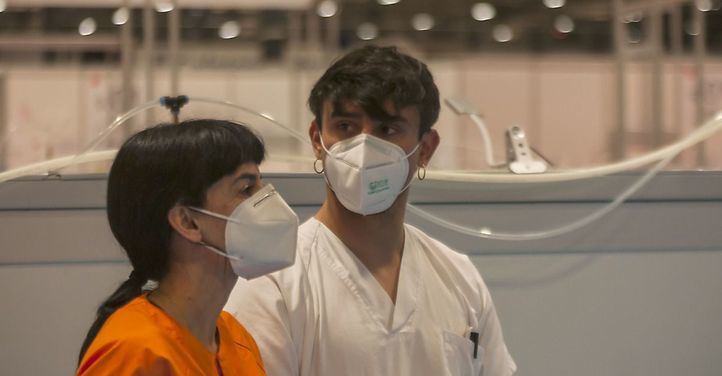 Sanitarios en IFEMA durante la primera ola (Foto: Chema Barroso)
