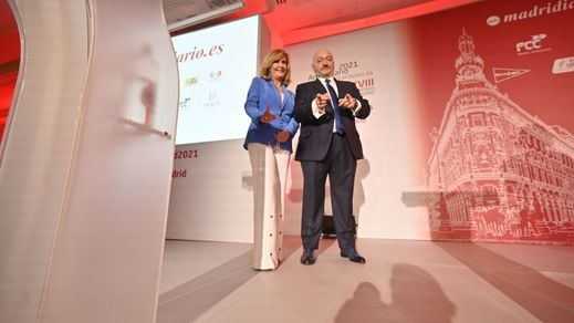Nieves Herrero y Constantino Mediavilla, en otra edición de los Premios Madrid