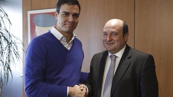 Pedro Sánchez y Andoni Ortuzar, presidente del PNV.