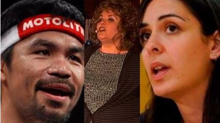 Pacquiao, poetisa Dolors Miquel y Rita Maestre