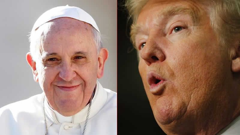 El Papa dice que Trump "no es cristiano" por sus políticas migratorias y el político estalla