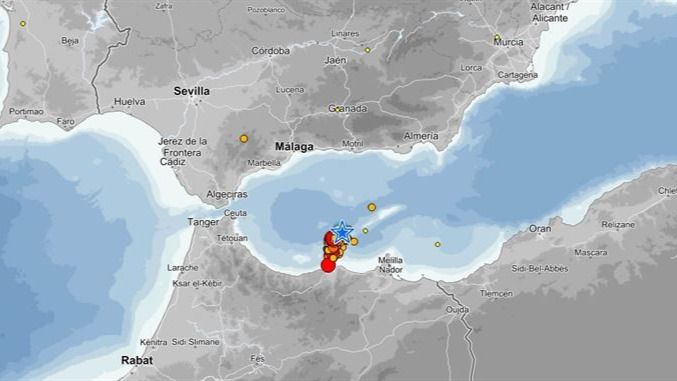 El terremoto de hoy en el Mar de Alborán y sentido en Málaga y Córdoba fue de 5,1 grados