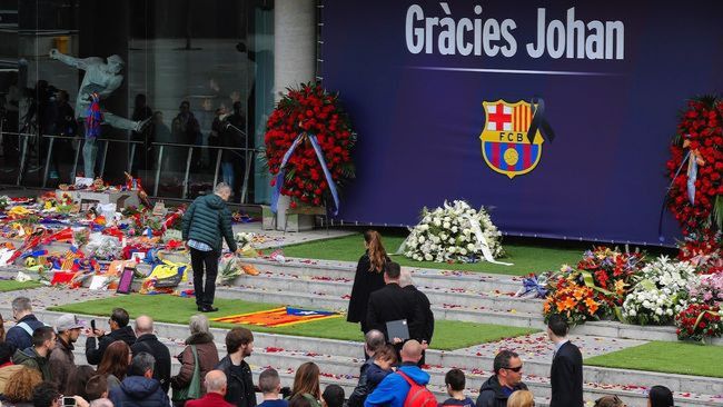'Gràcies Johan' y el dorsal '14', el mosaico del Camp Nou para el Clásico del sábado