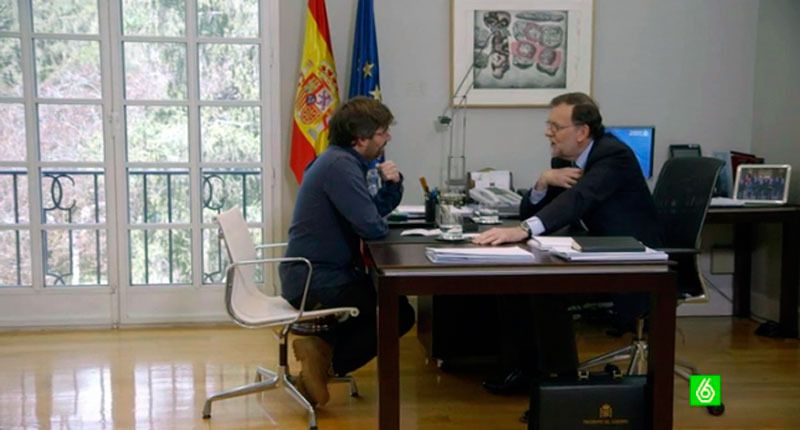 Mariano Rajoy y Jordi Évole, en un momento de la entrevista.