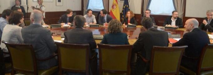 Mesa negociadora reunión a 3 PSOE Podemos y Ciudadanos