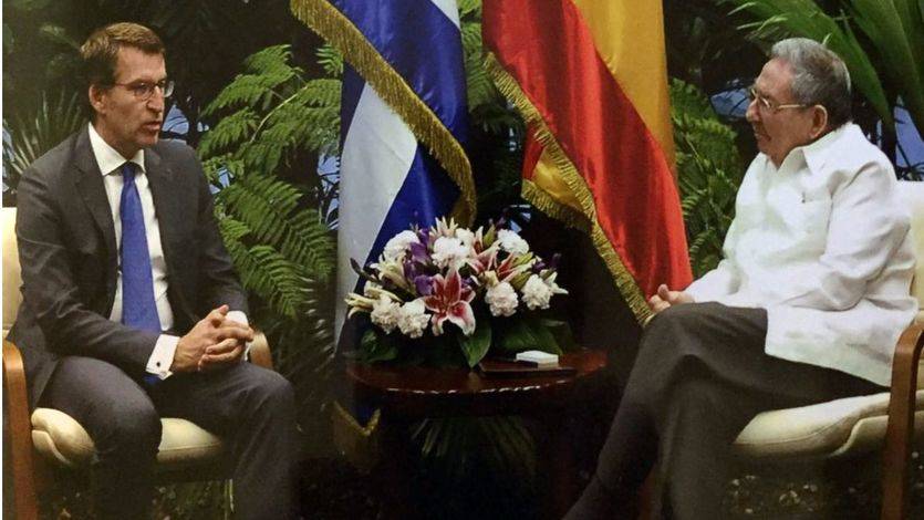 Imagen del encuentro del presidente de la Xunta de Galicia con el mandatario cubano.