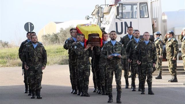 El contingente español en Líbano despidió al cabo Francisco Javier Soria Toledo fallecido en 2015