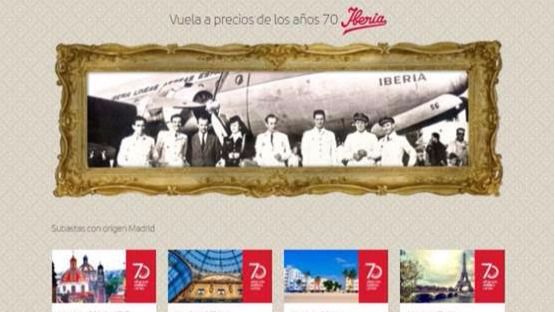 Iberia subasta vuelos en pesetas, a precios de los años 50