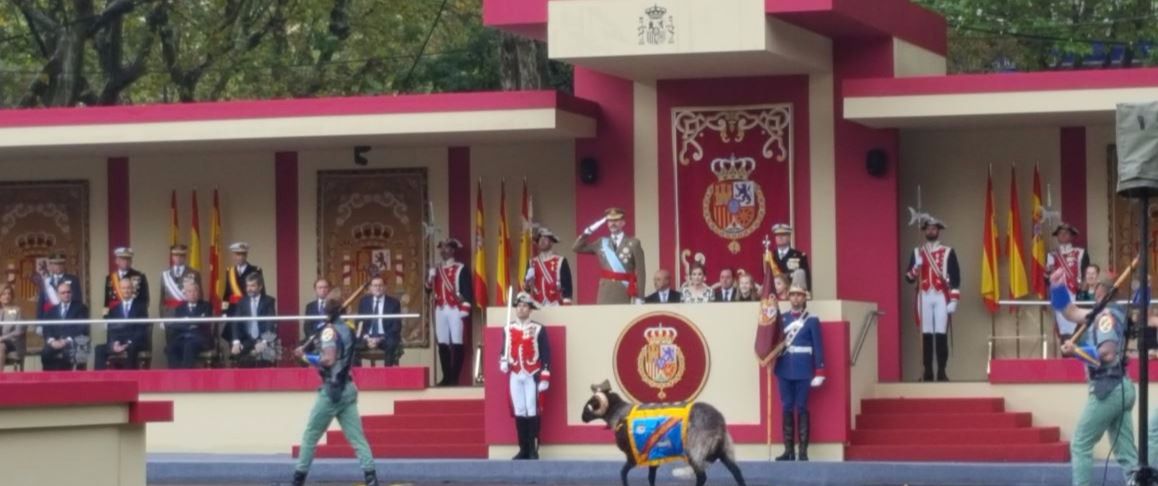 La lluvia desluce un desfile del 12-O con ausencias pero poca polémica