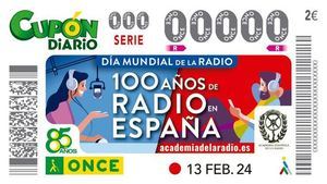 El Cupón de la ONCE celebra los 100 años de radio en España