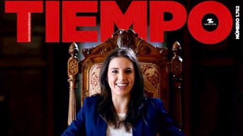 Polémica portada de la revista Tiempo con Irene Montero como Yoko Ono