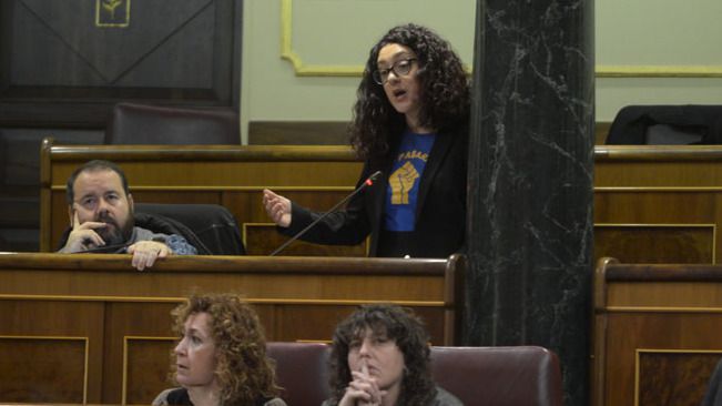 La diputada de En Comú Podem Aina Vidal interviene en el Congreso de los Diputados 
