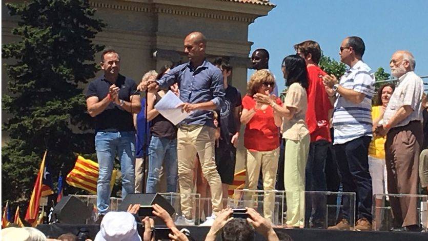 Josep Guardiola en un acto pro-referéndum en Cataluña