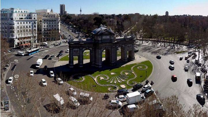 Vista aérea de la madrileña Puerta de Alcalá