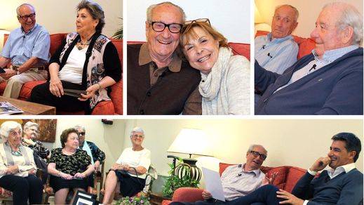 Un Bertín Osborne de 93 años y otros 17 'jóvenes' de una residencia entrevistan a famosos personajes en un programa de televisión (vídeo)