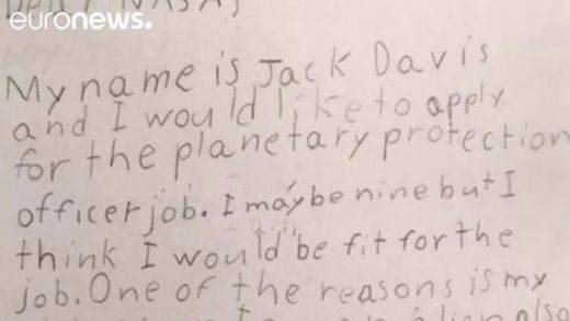 Carta de un niño a la NASA