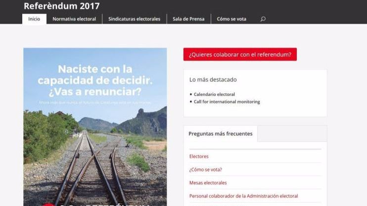 El juez ordena cerrar la web del referéndum que aseguraba que era obligatorio ser vocal electoral el 1-O