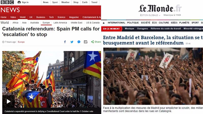 La prensa internacional, impactada con la situación de Cataluña