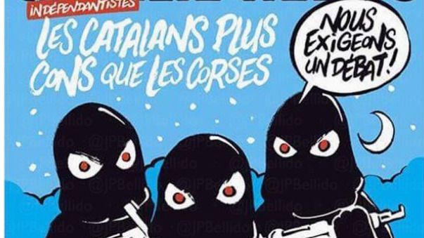 Las reacciones a la portada del 'Charlie Hebdo' que se burla del independentismo catalán