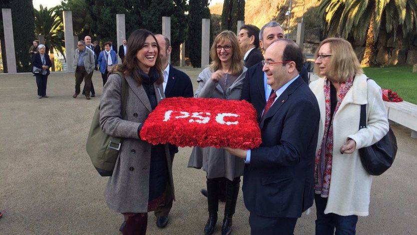 Nuria Parlon y Miquel Iceta en el homenaje del PSC a Companys
