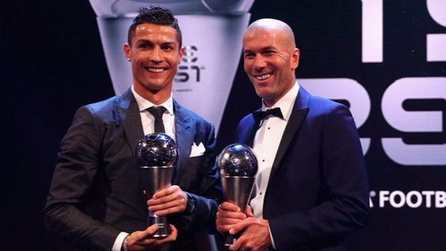 El Real Madrid, Cristiano Ronaldo y Zidane reinan en los premios mundiales de la FIFA