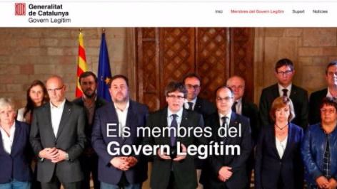 Web del autoproclamado Govern legítimo de la Generalitat