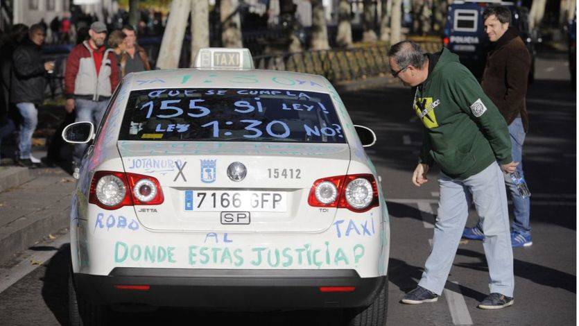 Manifestación de taxistas en Madrid