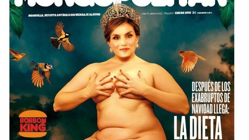 La revista 'Mongolia' dedica su primera portada del año a la reina Letizia, al estilo Botero