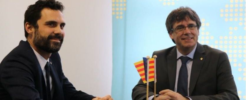 Roger Torrent y Carles Puigdemont reunidos en Bruselas