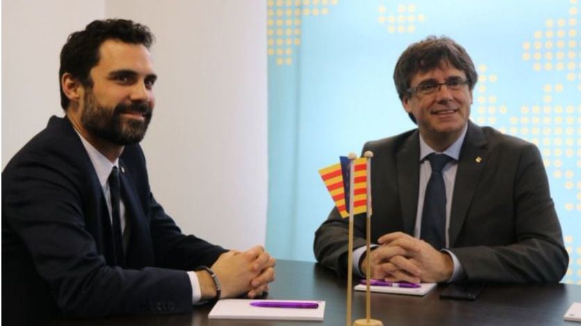 Roger Torrent y Carles Puigdemont reunidos en Bruselas