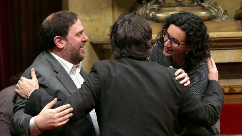 Oriol Junqueras, Carles Puigdemont y Marta Rovira