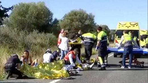 9 ciclistas heridos, dos de ellos graves, en el atropello múltiple a un pelotón en Capdepera