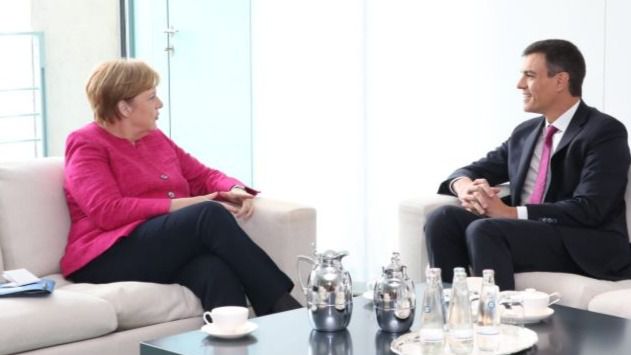 Pedro Sánchez y Angela Merkel