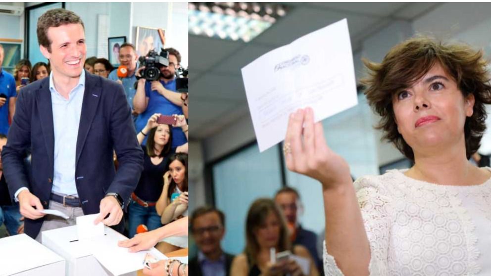 Soraya Sáenz de Santamaría gana el voto de la militancia, pero tendrá aún que competir con la "coherencia" de Casado
