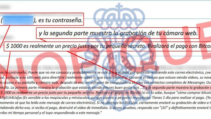 Alerta ante una nueva campaña de 'sextorsión' online